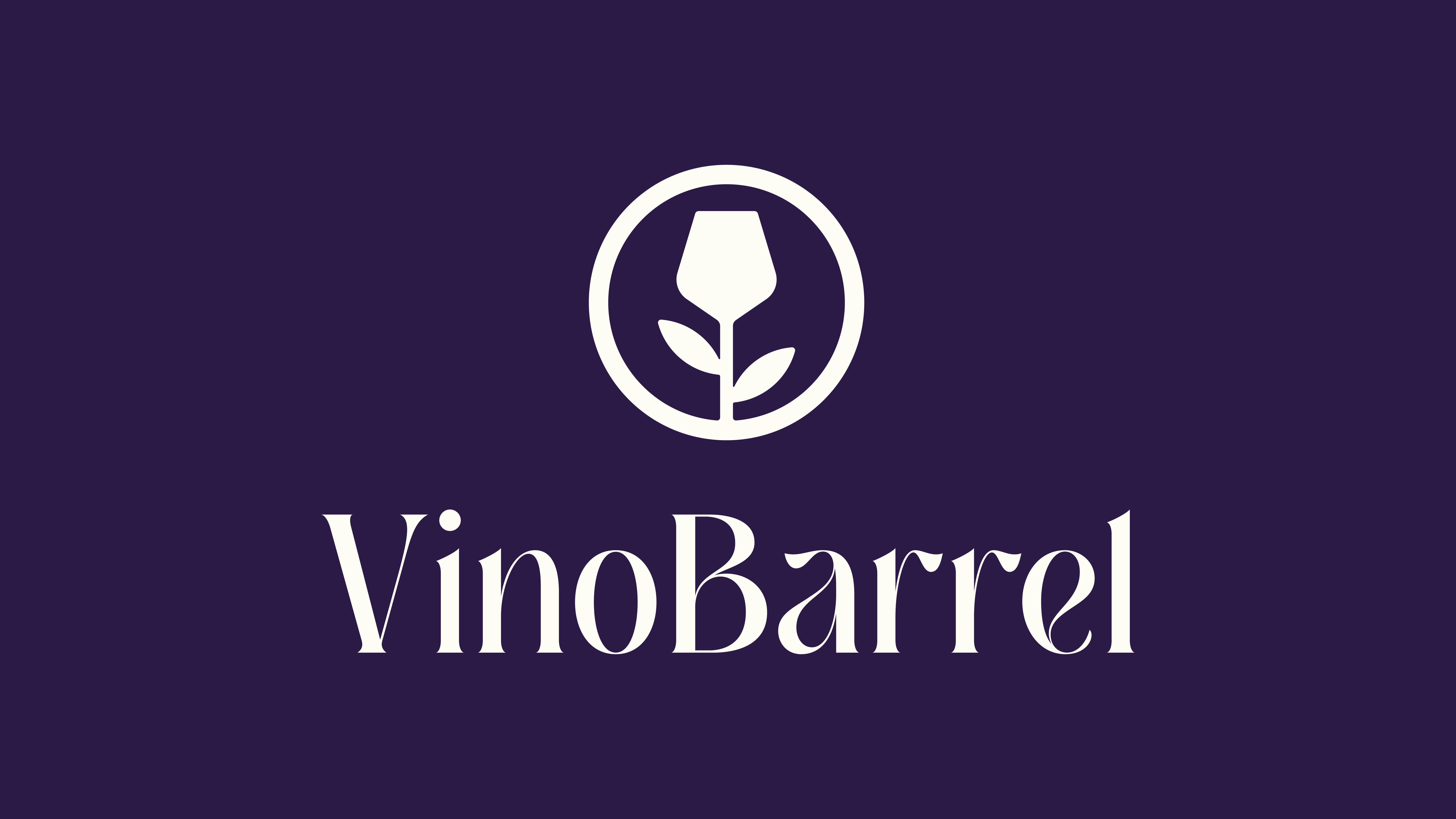 VinoBarrel Logo on Purple Background