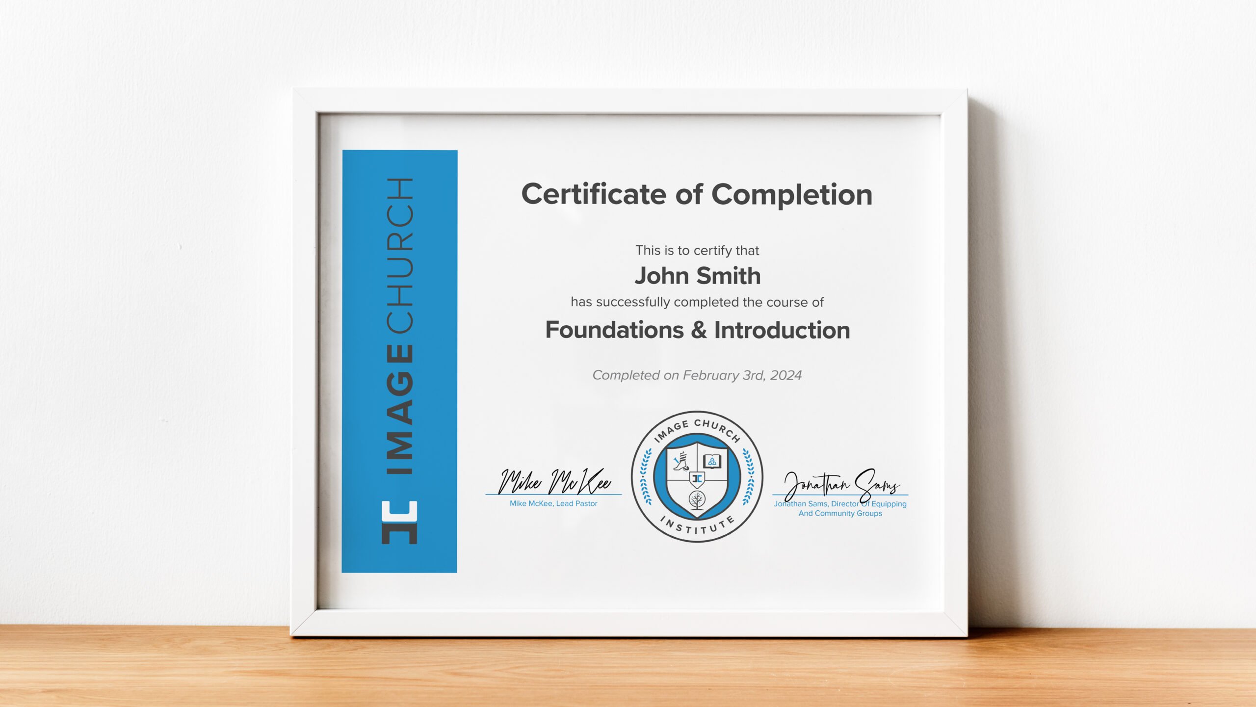 Photo of Image Institute Certificate of Completion