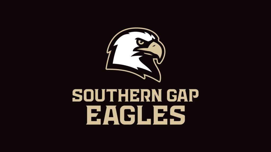 School sports logo featuring an eagle design and the words Southern Gap Eagles for an Appalachian high school