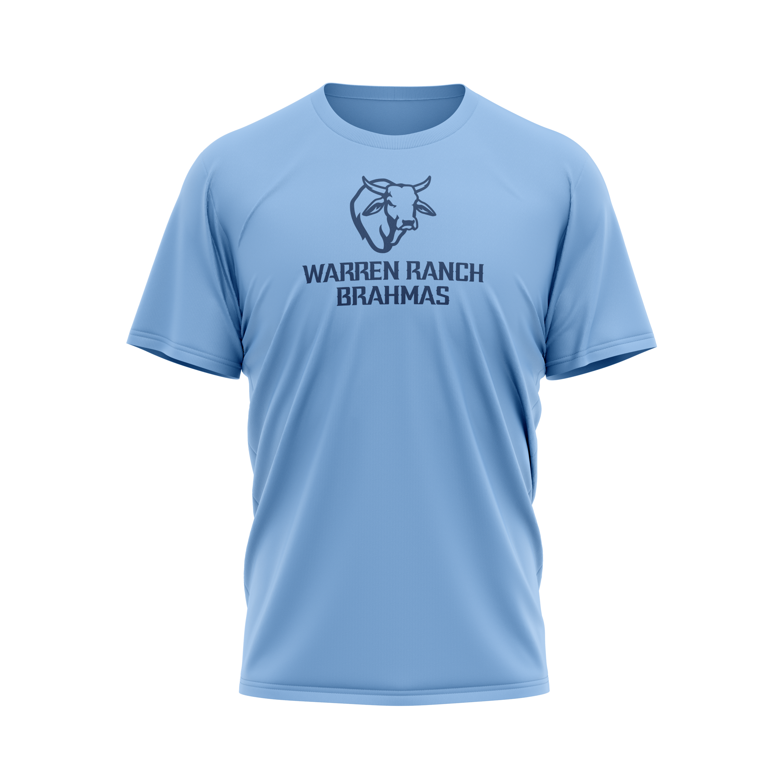 Photo of a t-shirt with the Warren Ranch Brahma logo in one color